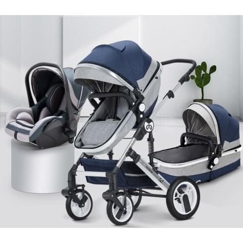3 in 1 Baby Stroller Lightweight Newborn Pram Strollers Anti-shock All terrain Pushchair Reversible Bassinet Car Seat Mommy bag