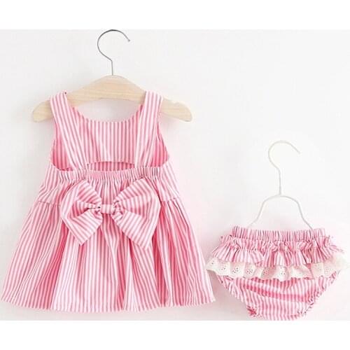 Children Girl Summer Dress Fashion Dresses+Pants Kids Girl 0-4 Years Infant Girls Clothing Party Soild Lovely Princess Clothes