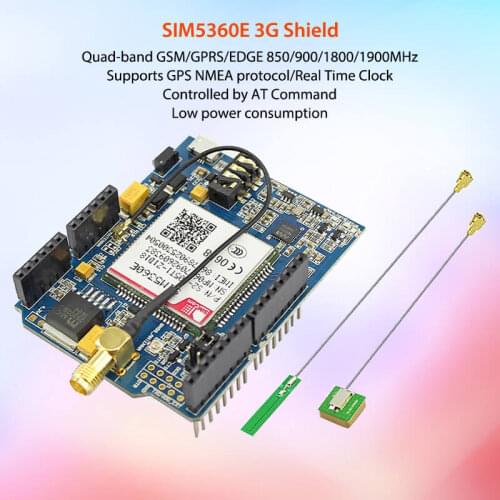 Elecrow GSM/GPRS/EDGE SIM5360E 3G Shield for Arduino Uno Mega Module A-GPS Micro SIM Card 3G Network eCALL Development Board
