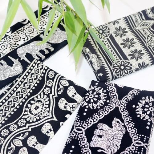 Cotton Fabric By The Per Meter for Pants Dress Skirt Clothing Sewing Flower Elephant Anime Cartoon Printed Stripe Brocade Summer