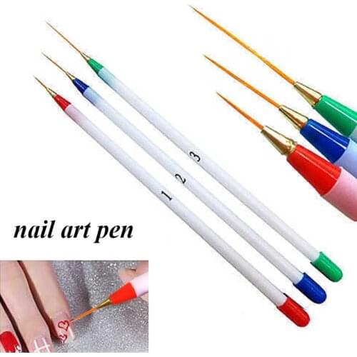 6Pcs/Set French Nail Art Pen Brush 3D Tips Manicure Ultra-thin Dotting Drawing Liner Striped Pen UV Gel Brush DIY Painting Tools