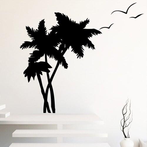 Coconut Tree bird Wall Sticker for Living Room Bedroom decor Removable Vinyl Trees Wall Decals for living room Home Decoration