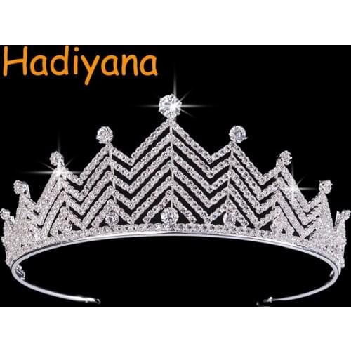 Crown Headband Wave 6 Floor Pyramid Luxury Crystal Zircon Classic Novel Design For Women Wedding Or Party BC3589 Haar Sieraden