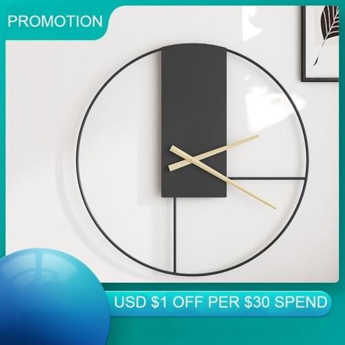Nordic Retro Luxurious Style Wall Clock Hanging Silent Metal Clock Wall Simple Fashion Kitchen Decoration Living Room Horloge