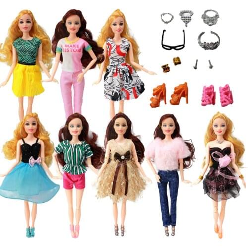 Newest Fashion Multicolor Outfit Point Dress Skirt Daily Casual Wear Accessories Clothes for Barbie Doll DIY Toys Baby Doll
