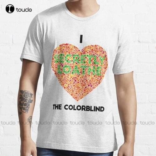 New Ishihara Colorblind Test: I Heart The Colorblind (Us Spelling) T-Shirt Cotton Tee Shirt S-3Xl