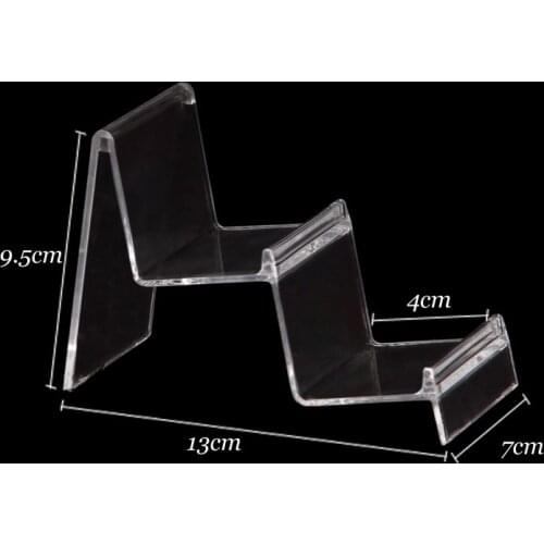 Wholesale 5 Plastic Clear View Wallet Display Phone Stand Holder 2 Tiers 120330WS-03