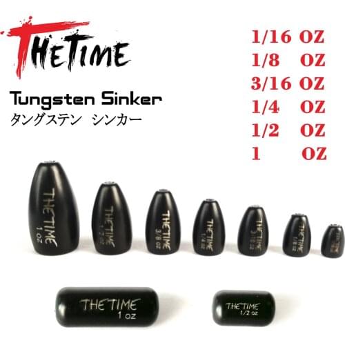 THETIME Texas / Carolina Rig Tungsten Sinker 1/16 - 1 Oz Bullet Bass Fishing Weight 1.8-28g Lure Accessory