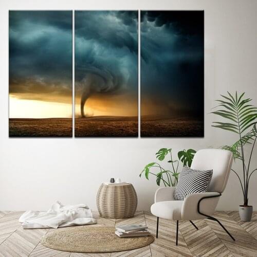 HD Prints Canvas Posters Framework 3 Pieces tornado the weather storm Paintings Wall Art Abstract Picture Living Room Home Decor