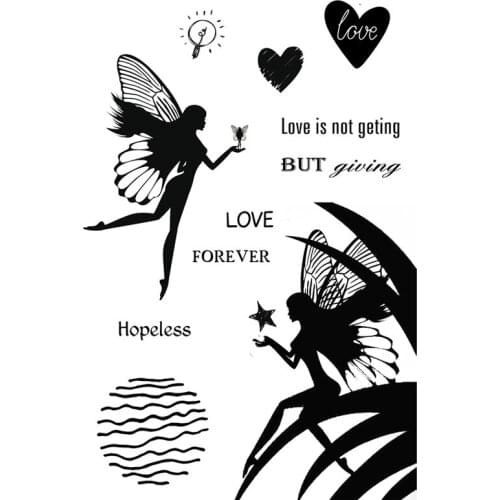 Clear Stamp Of Plants Reed Elf Butterfly Love Heart Dandelion Magic Wand Soft Plastics Silicone Seal Transparent Cling Stencil