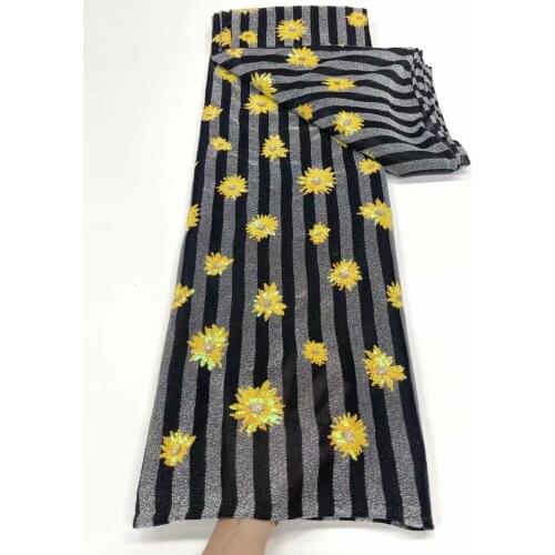 Multicolor African Laces 2021 High Quality Embroidered Sequin Sequence Fabric French Lace Embroidery Lace Luxury For Party Dress