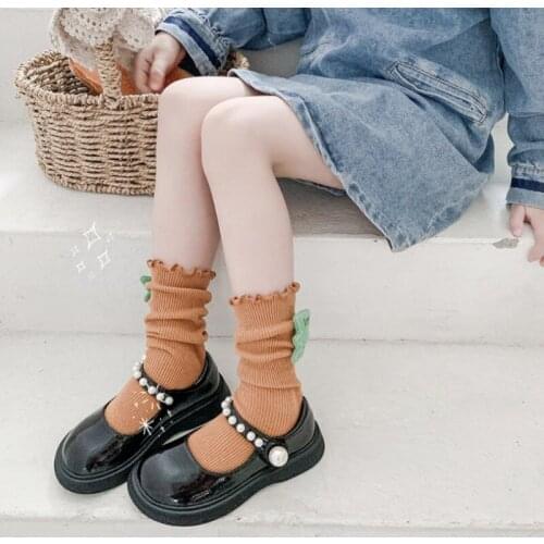 1-8 Year Old Girls All-Size Candy Color Cartoon Decorative Tube Socks Childrens Socks New Arrival