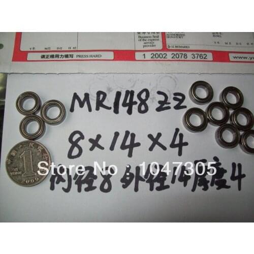 Fishing gear bearings Miniature deep groove ball bearings MR148ZZ the size is 8 * 14 * 4mm High-speed precision bearings