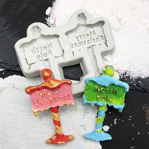 Merry Christmas sign chocolate fondant silicone mold cake decoration baking crafts drop gum aromatherapy plaster mold