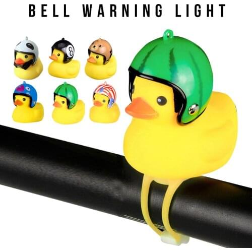 Warning Lights for Electric Car Bicycle Small Yellow Duck Horn Light with Helmet Bells Riding Equipment