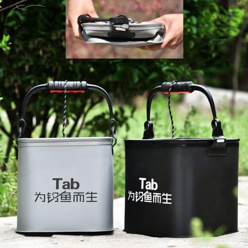 5L 7L 10L 13L Thicken EVA Outdoor Foldable Fishing Bucket Car Wash Bathroom Live Fish Tank Camping Fishing Equipment Tools