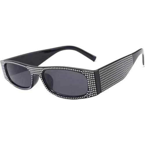 Luxury Small Square Sunglasses Women Imitation Diamond Sung Lasses Retro Evening Glasses Cross Fashion Sunglasses Women UV400