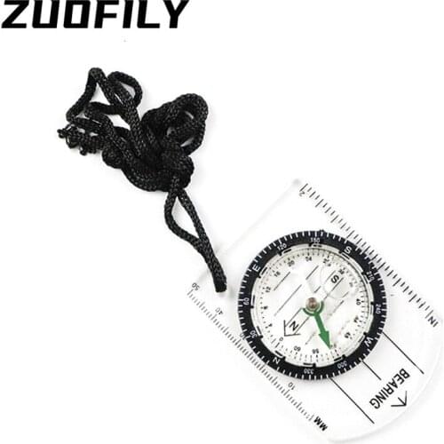 Outdoor Camping Hiking Transparent Mini Plastic Compass Multifunctional Travel Military Compass Scale Ruler Camp Tool Travel Kit