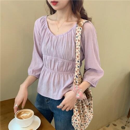 2020 spring summer autumn new women fashion casual lady beautiful nice Tops woman female OL blusas femininas eleganteFq10