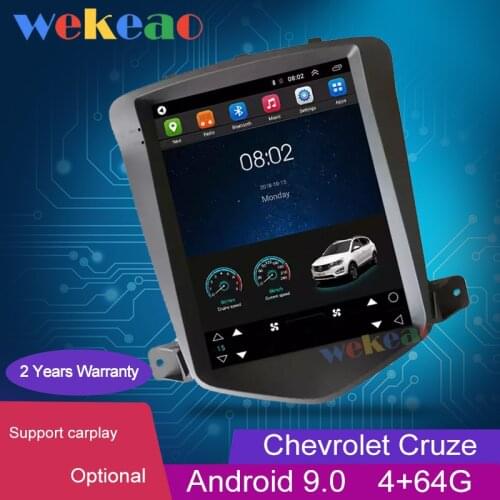 Wekeao Vertical Screen Tesla Style 10.4" 1 Din Android 9.0 Car Dvd Player For Chevrolet Cruze Car Radio GPS Navigation 2009-2014
