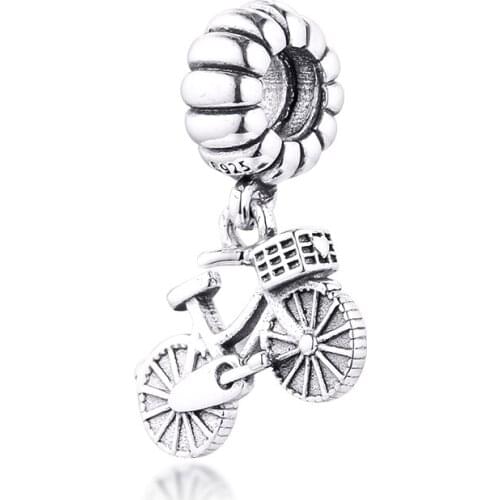 Bicycle Charm 925 Sterling Silver Beads for Jewelry Making Fit Charms Bracelet DIY 02W360