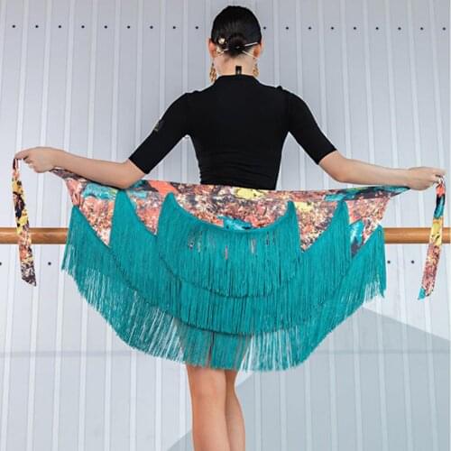 Women Latin Dances Skirts YS121N One Size Sexy Tassels Straps Latin Dance Dress for Samba Tango Chacha Belly Practice Costume