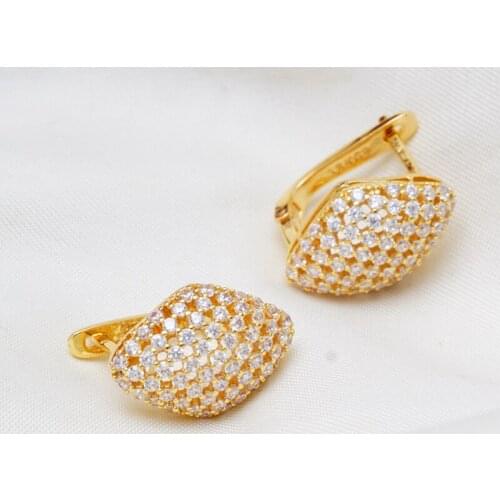 AAA Zirconia Gold Pendant Earings Simple Geometric Circle Hoop Earrings for Women Party 2021 Trendy Jewelry With Gift Bag/Box