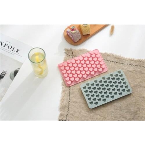 1PC New Pastry Baking Tools DIY 3D Silicone Mold Chocolate Heart 55 Lattices Mould Cookie Tray Ice Cube Mold Candy OK 1029
