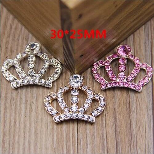 10pcs/lot 30*25mm Rhinestone tiara crown embellishment ornament for DIY accessories craft supplies