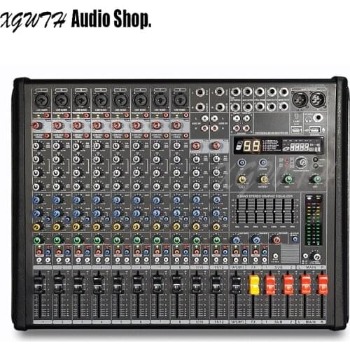 12 Channel Bluetooth Mixing Console Audio Mixing Console with 48V Phantom Power 99 Digital Reverb Effect for DJ Stage Equipment