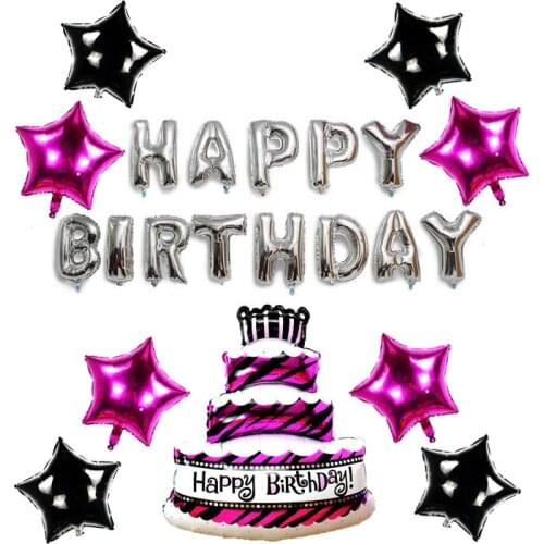 22pcs/set 18th 21st 30th happy birthday foil balloons big cake globos inflatable helium star adult party supplies Decorations