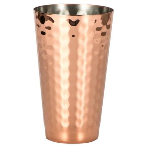 350ml Eco Friendly Boston Hammer Stainless Steel Wine Cup Stainless Steel Hammer Cups Conical Copper Plated Cups