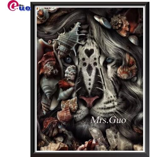 5D DIY Diamond Painting Lion Conch Shell Full Square Diamond Embroidery Fantasy Animals Rhinestone Mosaic Sale Home Decor Gift