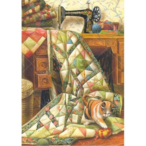 Diamond mosaic embroidery painting sewing machine rhinestone sticker wall papers decoration diamond art needlework handcraft diy