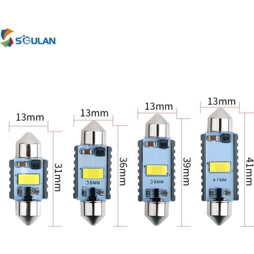 4Pcs Car Led Lighting Festoon Light 31/36/39/41MM Canbus Error Free Auto Side Parking Bulb Internal Dome Lamp White 12VDiode