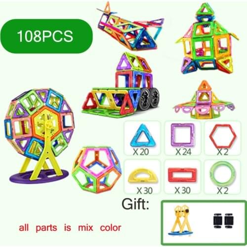 Big Size DIY Magnetic Constructor Building Blocks Magnetic Designer Set Magnet Bricks Model Educational Toys