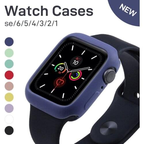 PC case For Apple Watch serie 5 6 4 se 321 44mm 40mm iWatch 42mm 38mm Silicone bumper Protector for Apple watch case accessories