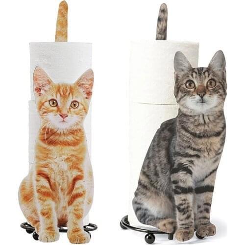 Toilet Paper Towel Holder Cat Shape Bathroom Toilet Paper Storage Rack Gift For Cat Lovers Toilet Roll Holder WC Paper Stand