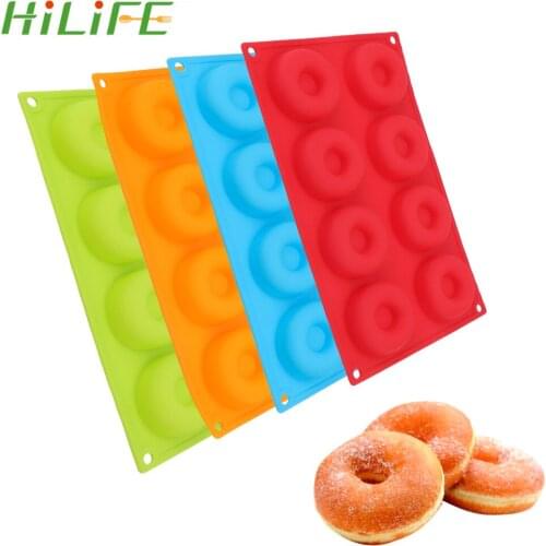HILIFE 8-Cavity Silicone Donut Mold Chocolate Biscuit Cake Mold Non-Stick Mold DIY Cake Mould Tray Reusable Donut Baking Pan
