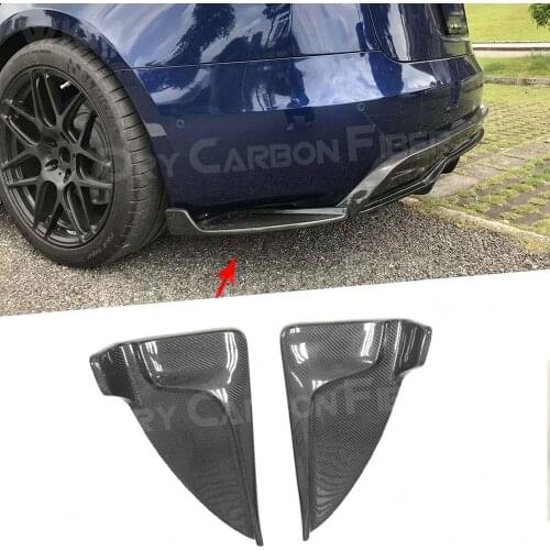Carbon Fiber rear Bumper Lip Splitters Flaps for Tesla Model S 70D P85D 90D P100D Sedan 4 Door 2016-2017