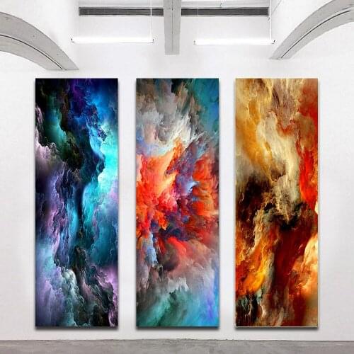 Canvas Painting Large Size Modern Abstract Colorful Clouds Wall Art Poster Pictures Home Decor For Living Room No Frame