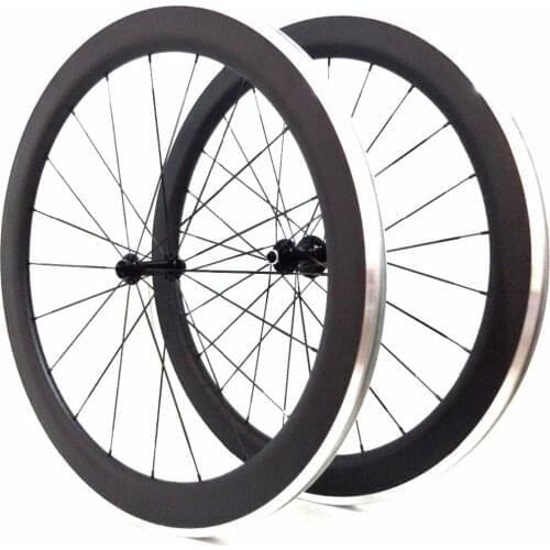 Carbon alloy clincher wheelset 60mm 700C road wheels aluminum brake 23mm/25mm width novatec/powerway R13 R36/DT 350s/240s hub