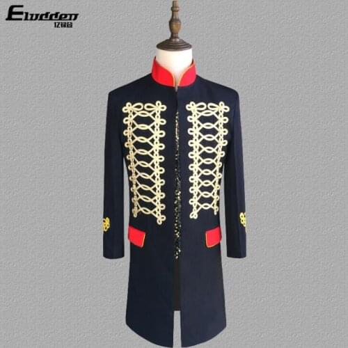 Court costume personality clothes men suits designs homme terno stage singers jacket men blazer dance star style dress punk