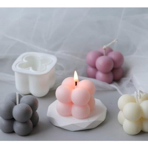 Diy Cube Wax Mold DIY Candles Mould Candle Mold Aromatherapy Plaster Candle 3D Silicone Mold Hand-made Soy Candles Mold