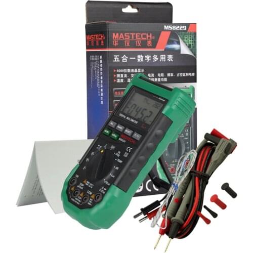 Original Mastech MS8229 5 in1 Auto Range Digital Multimeter Multifunction Lux Sound Level Temperature Humidity Tester Meter