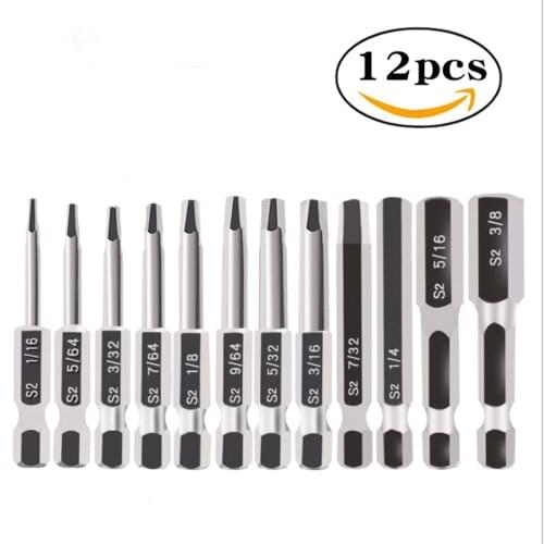 12Pcs Hexagon Magnetic Screwdriver Bit Set Hex Shank 50mm Hex Head Screw Driver Bits For Power Tool