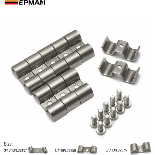 EPMAN Stainless Steel Double Line Clamps Pack of 10 modified Fits Fuel, Air, Electrical, Brake, Lines EPLC2375