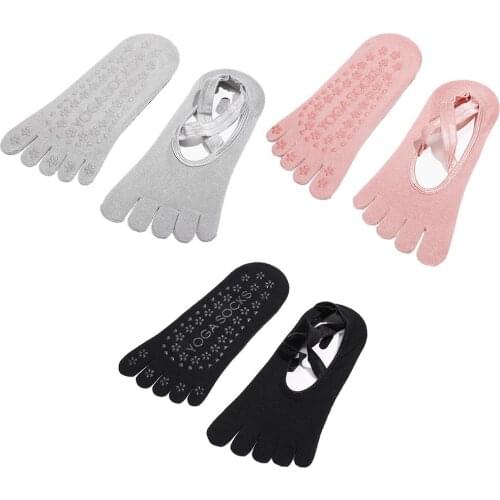 Non-Slip Five Toe Socks Professional Warm Yoga Socks Female Winter Low-cut Socks For Pilates Barre Ballet Fitness