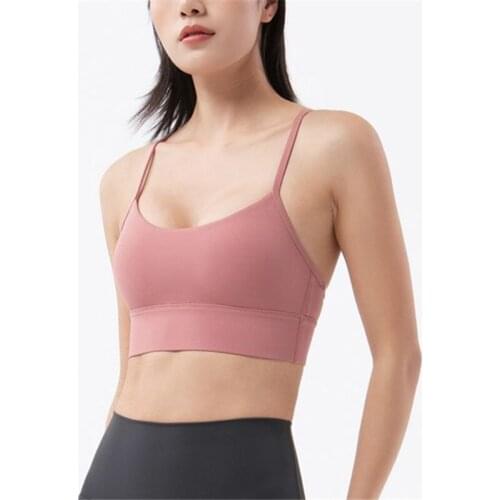 New Nude Feel Women Fitness Yoga Vest Bras Sexy Y-Back Fresh Sling Bra Running Workout Sport Crop Top Cycling Traning Underwear
