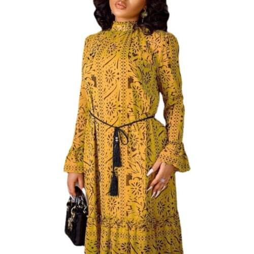 2021 New Arrival Fashion Style African Women Long Sleeve Plus Size Long Dress African Dresses for Women